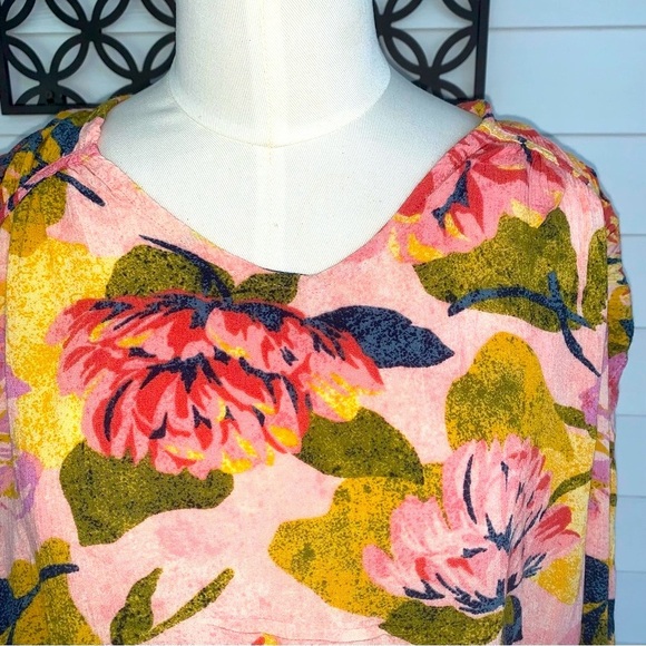 Women’s Terra & Sky long sleeve Boho Floral Blouse size 4XL Casual New With Tags - Picture 3 of 8